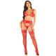 Комплект Leg Avenue Bra Top, String and Garter Belt Stockings One Size, Red-2
