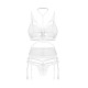 Комплект Obsessive Premisis White 3-pcs crotchless set S/M-1