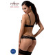 Комплект білизни NORTH SET black S/M - Passion Exclusive: ліф и трусики з елементами під латекс-1