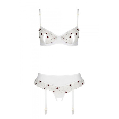 Сексуальний комплект з поясом для панчіх LOVELIA SET white S/M - Passion