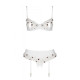Сексуальний комплект з поясом для панчіх LOVELIA SET white S/M - Passion-4