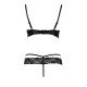 Комплект білизни NORTH SET black S/M - Passion Exclusive: ліф и трусики з елементами під латекс-5