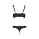 Комплект з екошкіри з люверсами та ремінцями Malwia Bikini black XXL/XXXL — Passion, бра та трусики-3