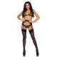 Leg Avenue Bra top, panty & garterbelt M Black-2