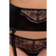 Комплект білизни BRIDA SET OpenBra black XXL / 3XL - Passion Exclusive трусики-танга, пояс, відкрити-2