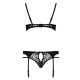 Комплект білизни PAULINE SET black S/M - Passion: стрепи: ліф, стрінги і пояс для панчох-5