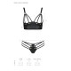 Комплект з екошкіри з люверсами та ремінцями Malwia Bikini black XXL/XXXL — Passion, бра та трусики-4