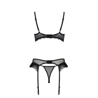Комплект Passion KERRIA SET WITH OPEN BRA black XXL/XXXL - ECO Passion