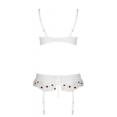 Сексуальний комплект з поясом для панчіх LOVELIA SET white XXL/XXXL - Passion