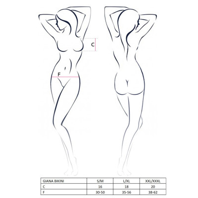 Комплект білизни GIANA BIKINI white S/M - Passion: напівпрозорі ліф і трусики з бантиками