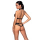Білизна з відкритим доступом Passion MOONLIGHT SET L/XL black топ, стрінги-1