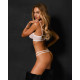 Комплект Obsessive Premisis White 3-pcs crotchless set 2XL/3X-4