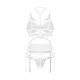 Комплект Obsessive Premisis White 3-pcs crotchless set 2XL/3X-2