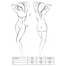 (SALE) Комплект білизни LOTUS SET cream XXL/XXXL - Passion Exclusive стрінги, ліф, спідниця-пояс для