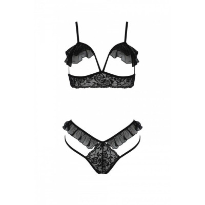 Комплект DOLLY SET WITH OPEN BRA black S/M Passion