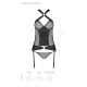 Сітчастий комплект корсет з халтером, зйомні підв'язки та трусики Amanda Corset black L/XL - Passion-6