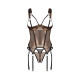 Корсет Obsessive Soranna cupless corset & crotchless thong 2XL/3XL-3