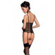 Корсет з підв'язками + стрінги LOVELIA CORSET black L/XL - Passion-1