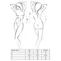 Корсет з пажами BRIDA CORSET black XXL/XXXL - Passion Exclusive, трусики, шнурівка