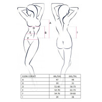 (SALE) Корсет з пажами ELENI CORSET white 4XL / 5XL - Passion, трусики