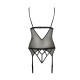 Корсет з відкритими грудьми DIABOLINA CORSET black S/M - Passion, пажі, трусики, напівпрозорий-3