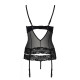 Корсет з відкритими грудьми NORTH CORSET black L/XL - Passion Exclusive, пажі, трусики, шнурівка-5