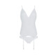Корсет із пажами, трусики з ажурним декором та відкритим кроком Ursula Corset white S/M — Passion-2