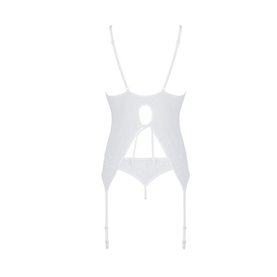 Корсет із пажами, трусики з ажурним декором та відкритим кроком Ursula Corset white S/M — Passion Корсет із пажами, трусики з ажурним декором та відкритим кроком Ursula Corset white S/M — Passion