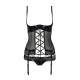 Корсет з відкритими грудьми NORTH CORSET black L/XL - Passion Exclusive, пажі, трусики, шнурівка-4