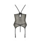 Корсет з пажами MELANIA CORSET black L/XL - Passion, трусики, напівпрозорий-5