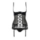 Корсет з відкритими грудьми NORTH CORSET black S/M - Passion Exclusive, пажі, трусики, шнурівка-4