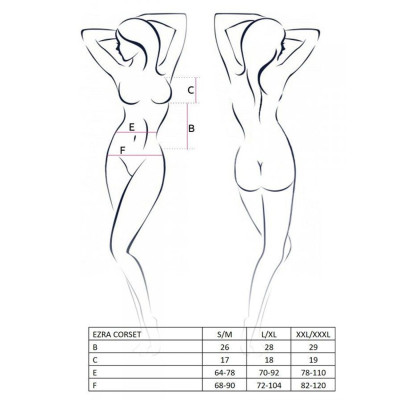 Корсет з декольте ERZA CORSET black XXL/XXXL - Passion, пажі, трусики, напівпрозорий Корсет з декольте ERZA CORSET black XXL/XXXL - Passion, пажі, трусики, напівпрозорий
