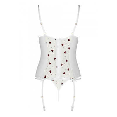 Корсет з підв'язками + стрінги LOVELIA CORSET white S/M - Passion