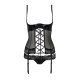 Корсет з відкритими грудьми NORTH CORSET black XXL/XXXL - Passion Exclusive, пажі, трусики, шнурівка-4