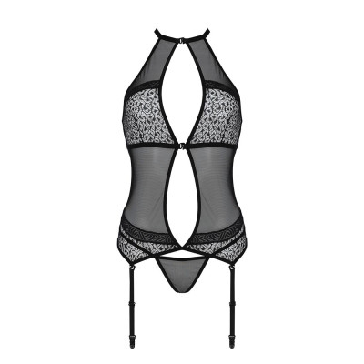 Корсет з пажами Passion SATARA CORSET S/M black, стрінги, мереживо, застібки спереду та ззаду Корсет з пажами Passion SATARA CORSET S/M black, стрінги, мереживо, застібки спереду та ззаду