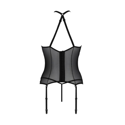 Корсет з пажами Passion SATARA CORSET S/M black, стрінги, мереживо, застібки спереду та ззаду Корсет з пажами Passion SATARA CORSET S/M black, стрінги, мереживо, застібки спереду та ззаду