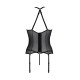 Корсет з пажами Passion SATARA CORSET S/M black, стрінги, мереживо, застібки спереду та ззаду-3