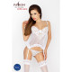 Корсет з пажами JANET CORSET white XXL/XXXL - Passion, трусики, напівпрозорий-1