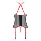 Корсет з пажами PassionSATARA CORSET L/XL red, стрінги, мереживо, застібки спереду та ззаду-3