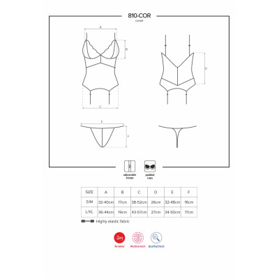 Obsessive 810-COR-2 corset & thong white S/M Obsessive 810-COR-2 corset & thong white S/M