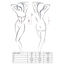 Корсет з пажами XENA CORSET white XXL/XXXL - Passion, трусики, квітковий узор, напівпрозорі