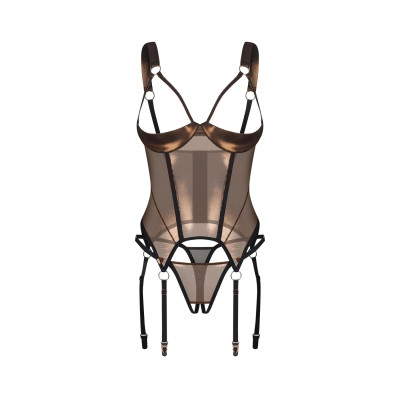 Корсет Obsessive Soranna cupless corset & crotchless thong S/M