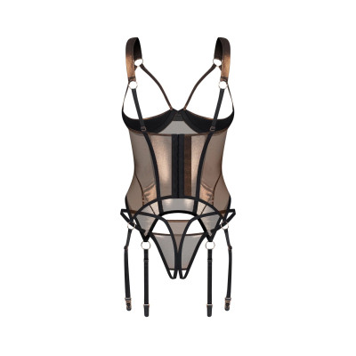 Корсет Obsessive Soranna cupless corset & crotchless thong S/M