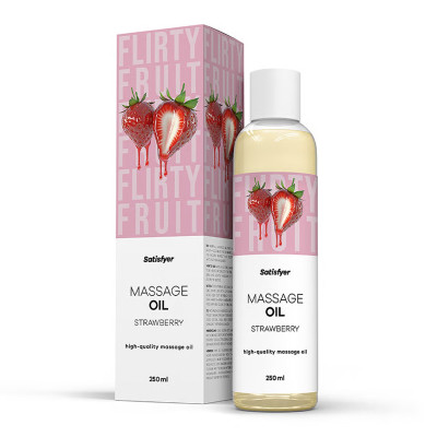 Розпродаж!!! Масажна олія Satisfyer Massage Oil Strawberry 250 мл (термін 30.04.2027)