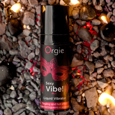 Рідкий вібратор Orgie Sexy Vibe! Hot, 15 мл (м'ята упаковка!!!)