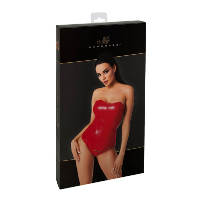 Корсет Noir Handmade F355 Red powerwetlook corset - S