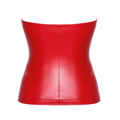 Корсет Noir Handmade F355 Red powerwetlook corset - M