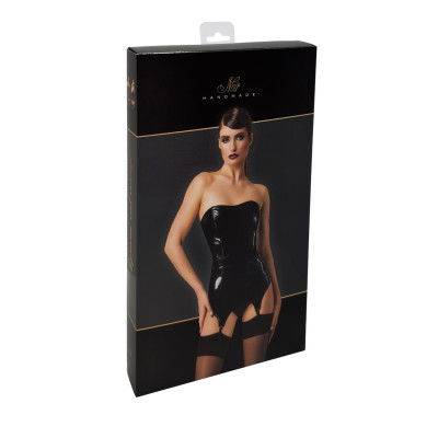 Корсет із підв'язками для панчіх Noir Handmade F381 Dominae Venom PVC corset-belt S