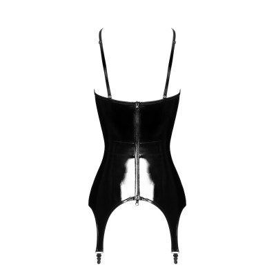 Корсет із підв'язками для панчіх Noir Handmade F381 Dominae Venom PVC corset-belt S