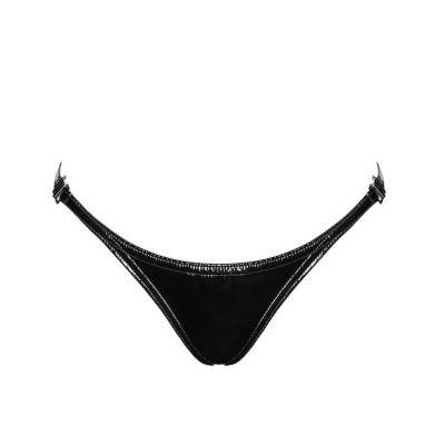 Трусики Noir Handmade P014 Dominae PVC panty with silver clasp XS